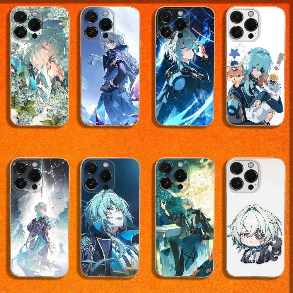 

H-Honkai Star Rail Anaxa Phone Case For iPhone 16,15,14,13,12,11 Plus,Pro,Max,XR,XS,Plus,E,Mini Transparent Soft Cover