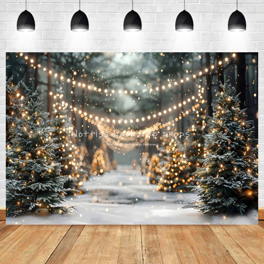 Winter Christmas Boken Photography Backdrop Kids Baby Cake Smash Photocall Decors Forest Child Adult Studio Backgrounds