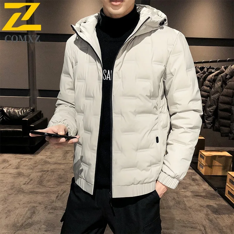 

COMXZ Men Padding Coat 2025 Versatile Hooded Snow Ski Warm Designer Trekking Puffer Jacket Casual Urban Cotton Padded Jackets