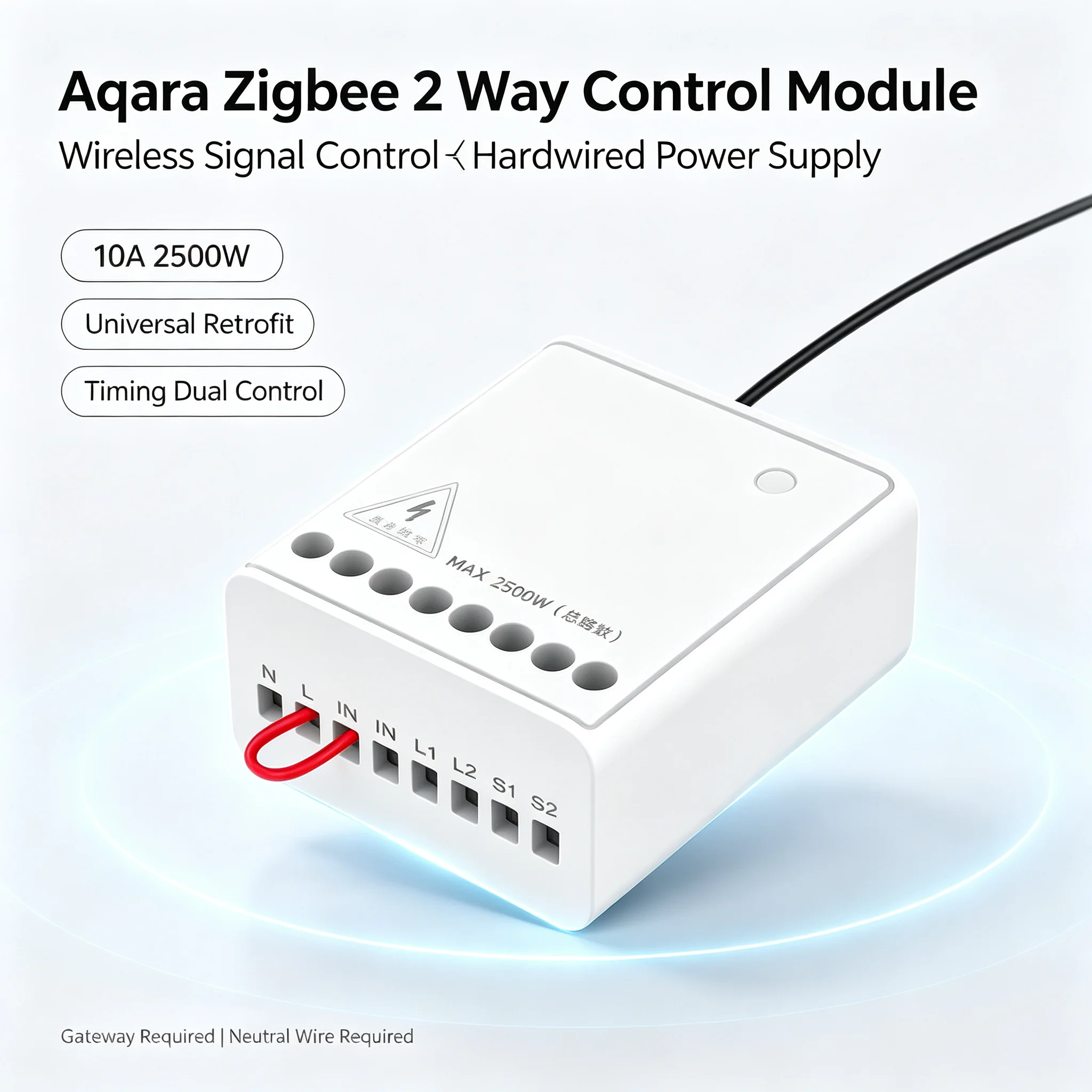 Aqara Zigbee 2 Way Control Module 10A 2500W Universal Retrofit Relay Switch Timing Dual Control Smart Home Work With Mi Home Hom