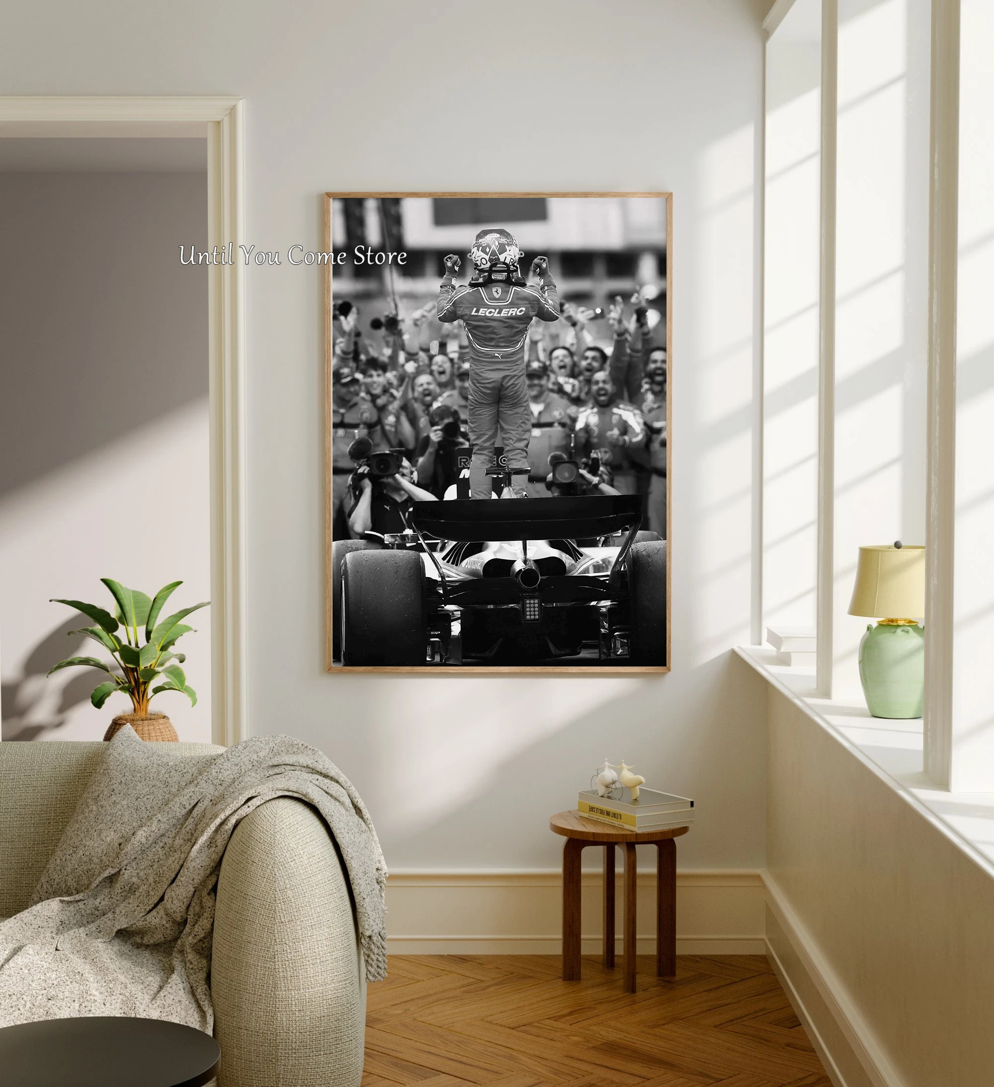 F1 سباق سائق سلسلة أبيض وأسود ملصق طباعة قماش صور المنزل لغرفة المعيشة جدار ديكور حديث اللوحة بدون إطار #4