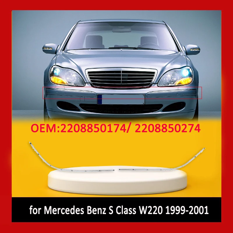 Для 1998-2002 W220 Mercedes Benz S Class S430 S500 S55 AMG S600 Внешняя накладка на передний бампер 2208850174 2208850274 L&R Для 1998-2002 W220 Mercedes Benz S Class S430 S500 S55 AMG S600 Внешняя накладка на передний бампер 2208850174 2208850274 L&R
