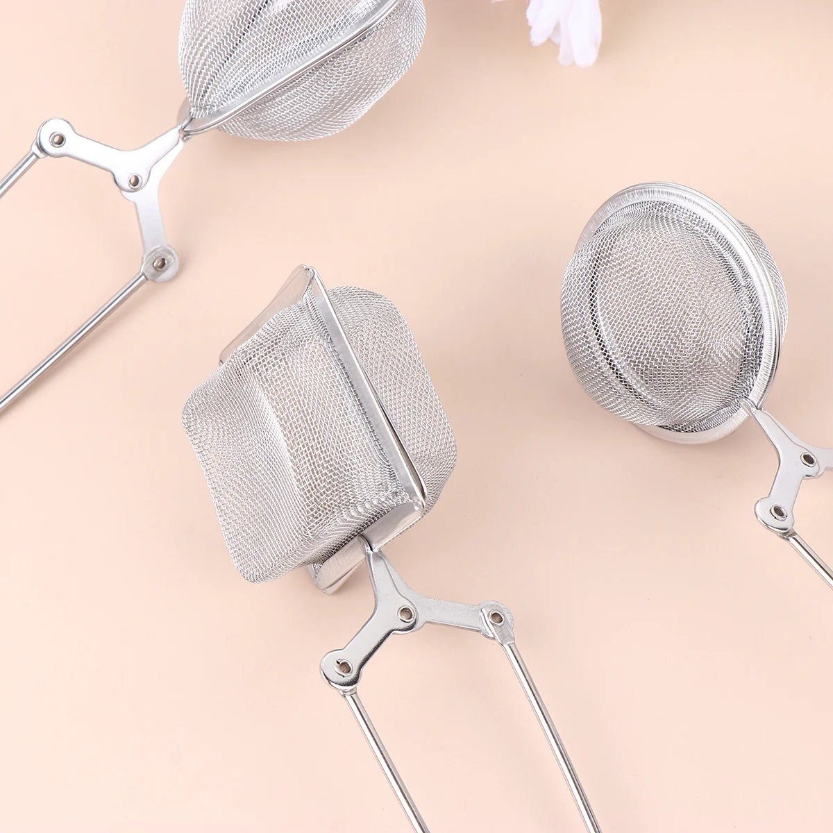 

3pcs Stainless Steel Tea Strainer Square Mesh Filter Long Handle Reusable Infuser For Loose Leaf Herbs Spices Easy Clean Kitchen