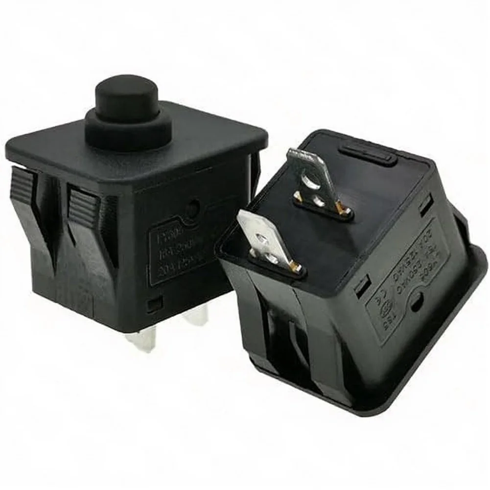 2 Pack Plunger Type Foot Pedal Switch For 6V 12V 24V Ride-On Cars, 2-Pin Throttle Accelerator Replacement Part Black