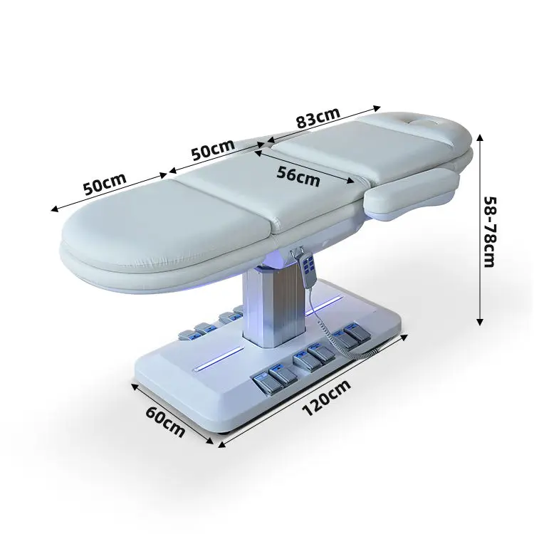 Electric Height Adjustable Massage Bed With Memory Foam And Heated Surface For Professional Spa And Facial Treatments
