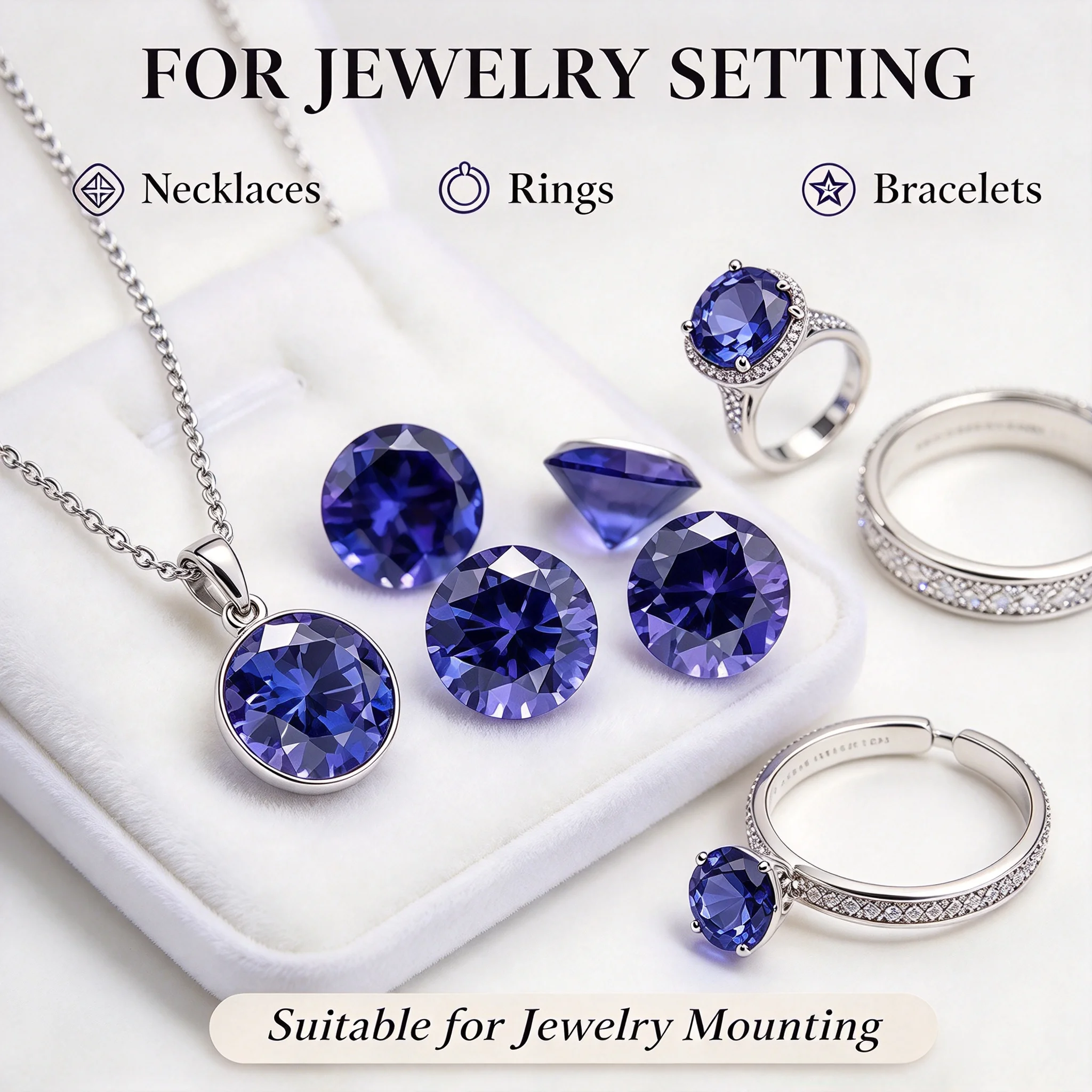 Top Quality Royal Blue Lab Grown Sapphire Loose Gemstones, Perfect for DIY Jewelry Making, Fit for Rings Earrings Necklaces