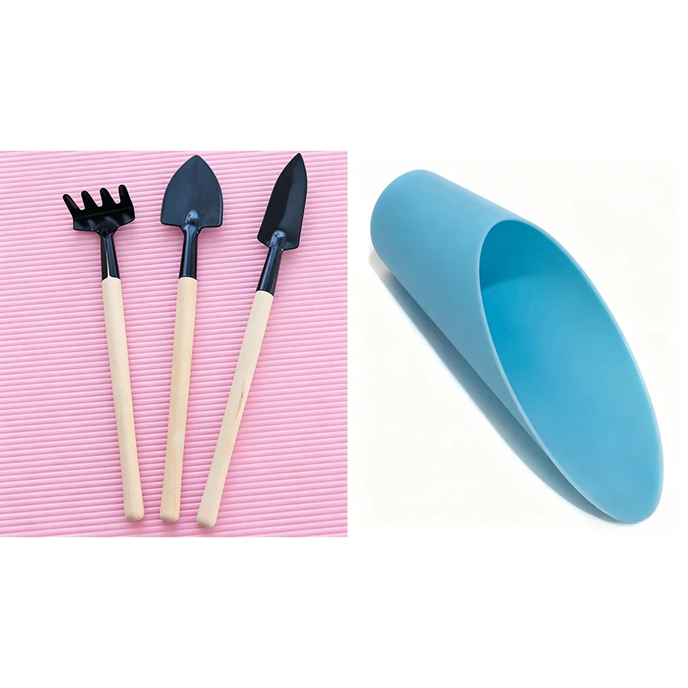 4pcs/Set Mini Shovel Spade Creative Portable Plant Small Rake Beach Soil Scoop Growing Garden Flower Pots Planters Supplies