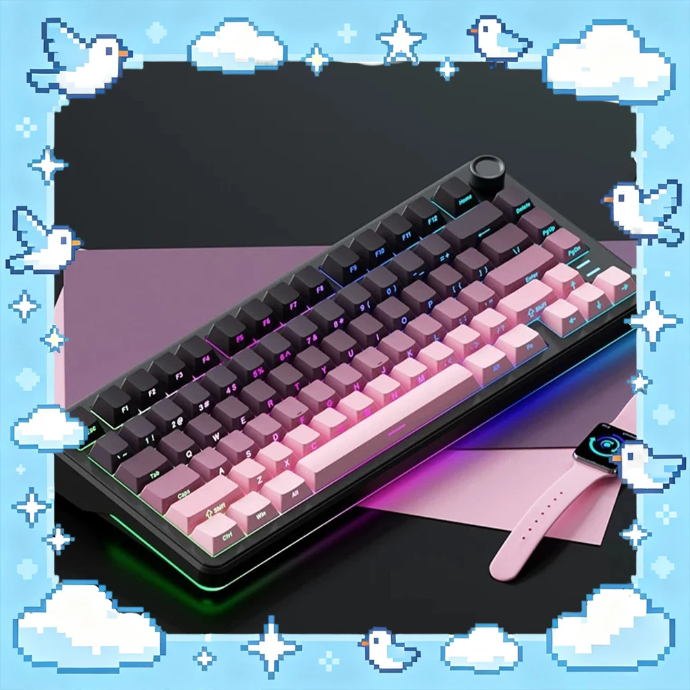 WEIKAV WK75 Wireless Keyboard GASKET Five-Layer Silencing Structure Gaming Keyboard Three-mode Connection Full Key Hot Plug Gift