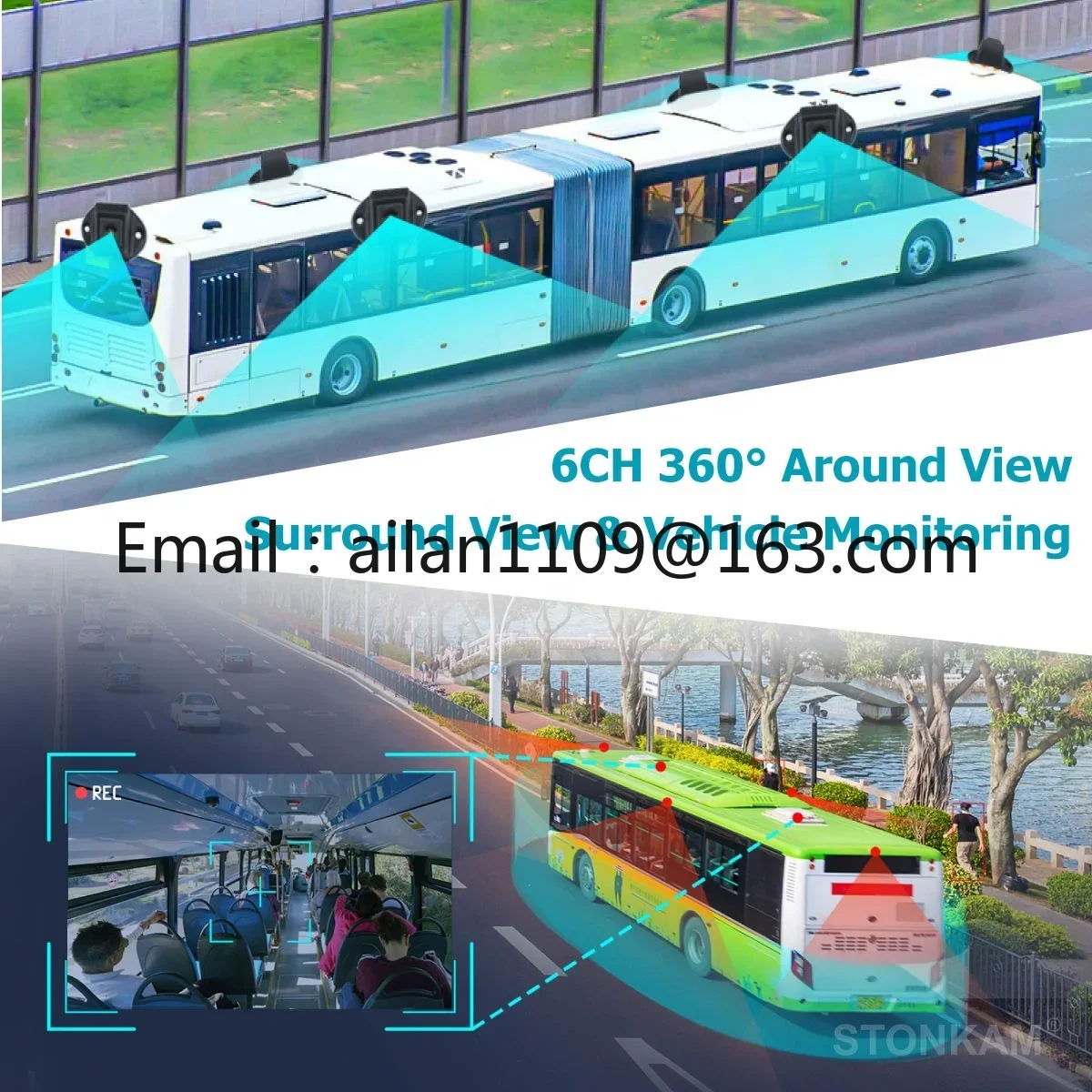 6CH Factory 360 Bird View 360 Degree Camera System Truck Larger Truck Camera System 3D IMAGE 360 Truck Camera System