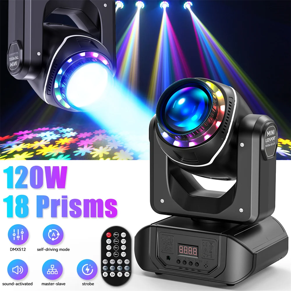 Imagem -02 - Moving Head Led Stage Light com Controle Remoto 10 Gobos Cores Casamento Natal Aniversário dj Disco Ktv Bar Evento Ktv