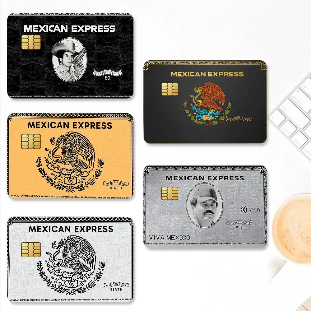 Fashion M-Mexican E-Express-S Credit Card Stickers Skin for Bank Debit Decorative Protection 4PCS Anti-scratch Waterproof
