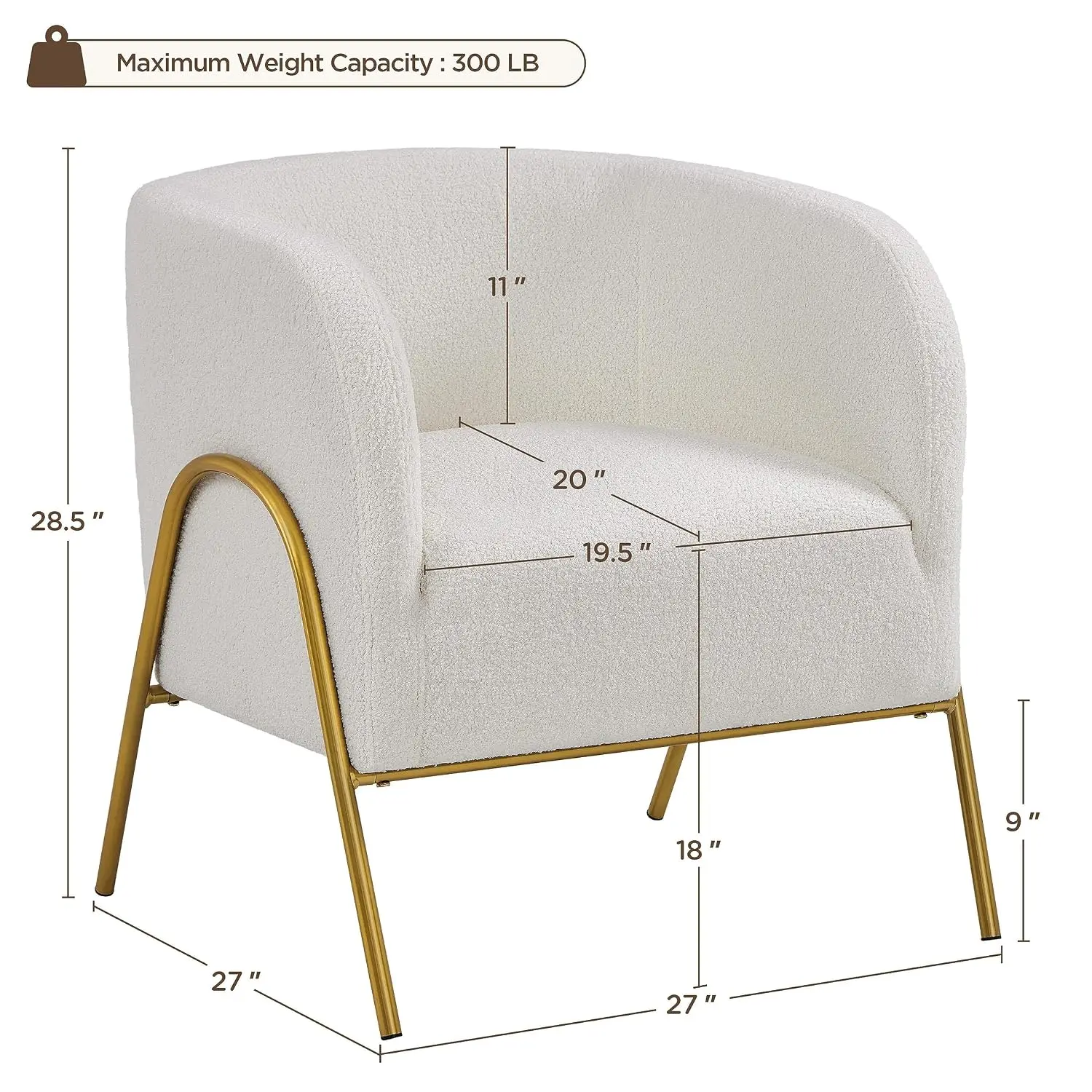 Modern Barrel Accent Chairs Set of 2, Tufted Velvet Upholstered, Living Room Bedroom, Ivory, Customized