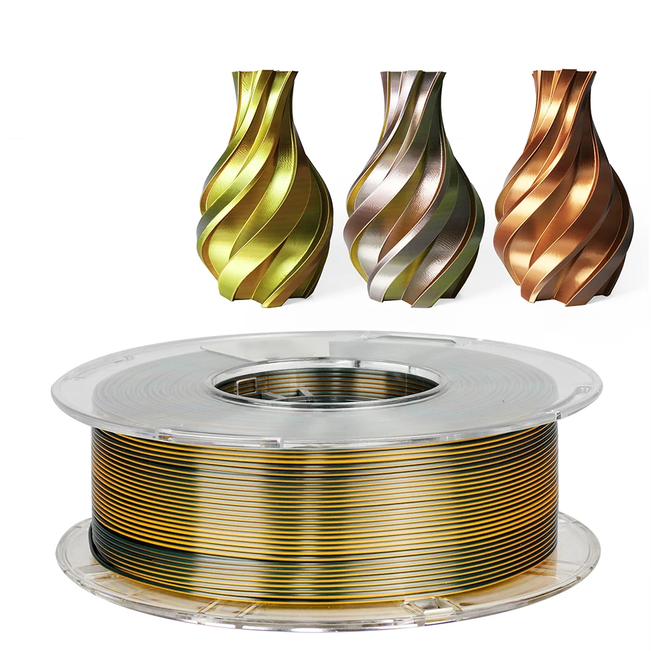 250g 95A Silk PLA 3D Printer Filament Plastic Material For 3D Printing Silk Tri-Colors pla 0.25Kg 1.75mm Gold Silver Copper