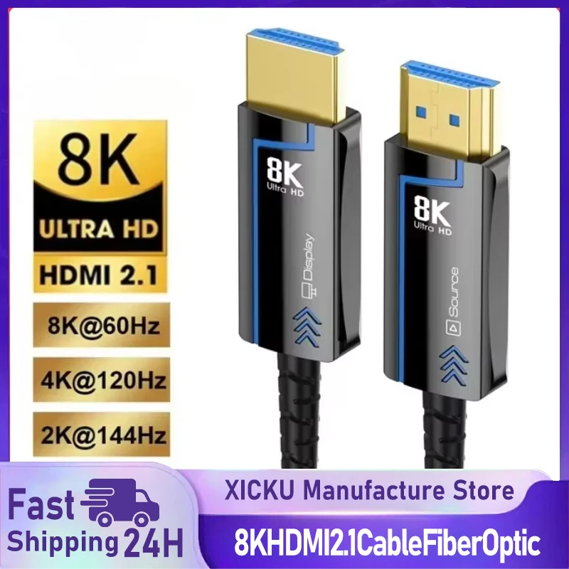 

XIKCU 8K HDMI-совместимые кабели 2.1 Оптоволоконный кабель поддерживает 8K 60 Гц 48 Гбит/с HDR eARC для HD TV XBox-проектора PS5 PS4 RTX 3080