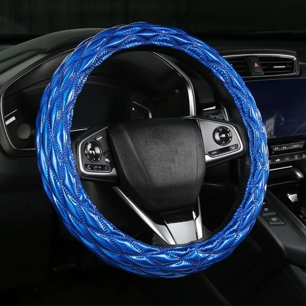 

Универсальный автомобильный чехол на руль, противоскользящий 38 см, автомобильная защита на руль, прочный 3D ромб, аксессуары для салона автомобиля