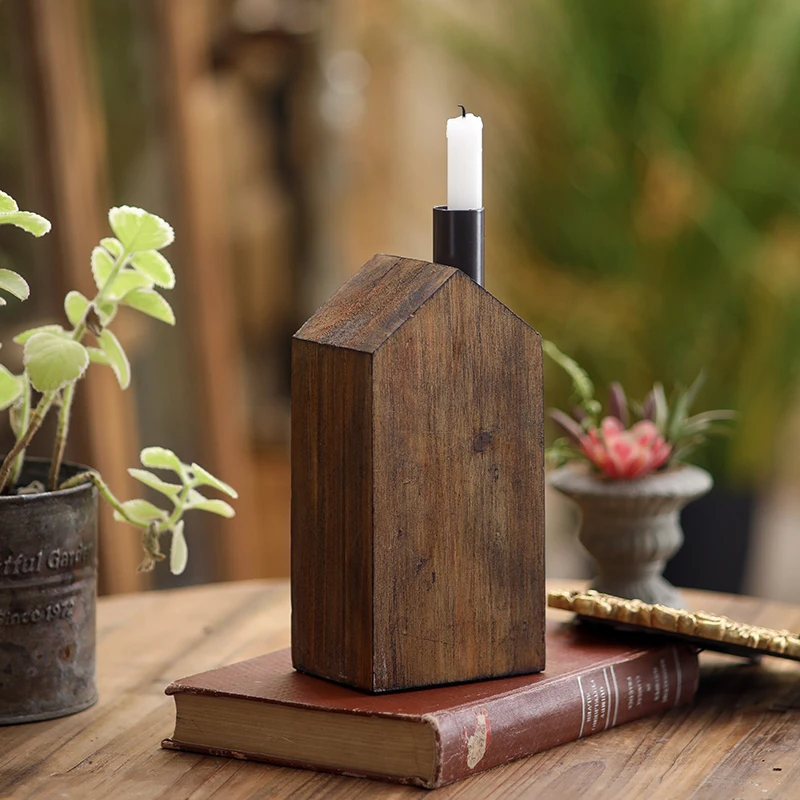 Top Trending Wood Candle Holders Premium Quality Farmhouse Style Unique Shape Candle Holders for Sale