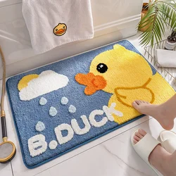 New Little Yellow Duck Absorbent Non Slip Bathroom Floor Mat Bedroom Entrance Quick Drying Foot Mat Thickened Bathroom Carpet