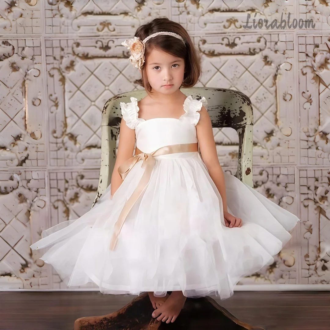 

Custom-Made Girls' Wedding Attire Lace-Up Flower Girl Dress Women's Wedding Party Attire Dress свадебное платье