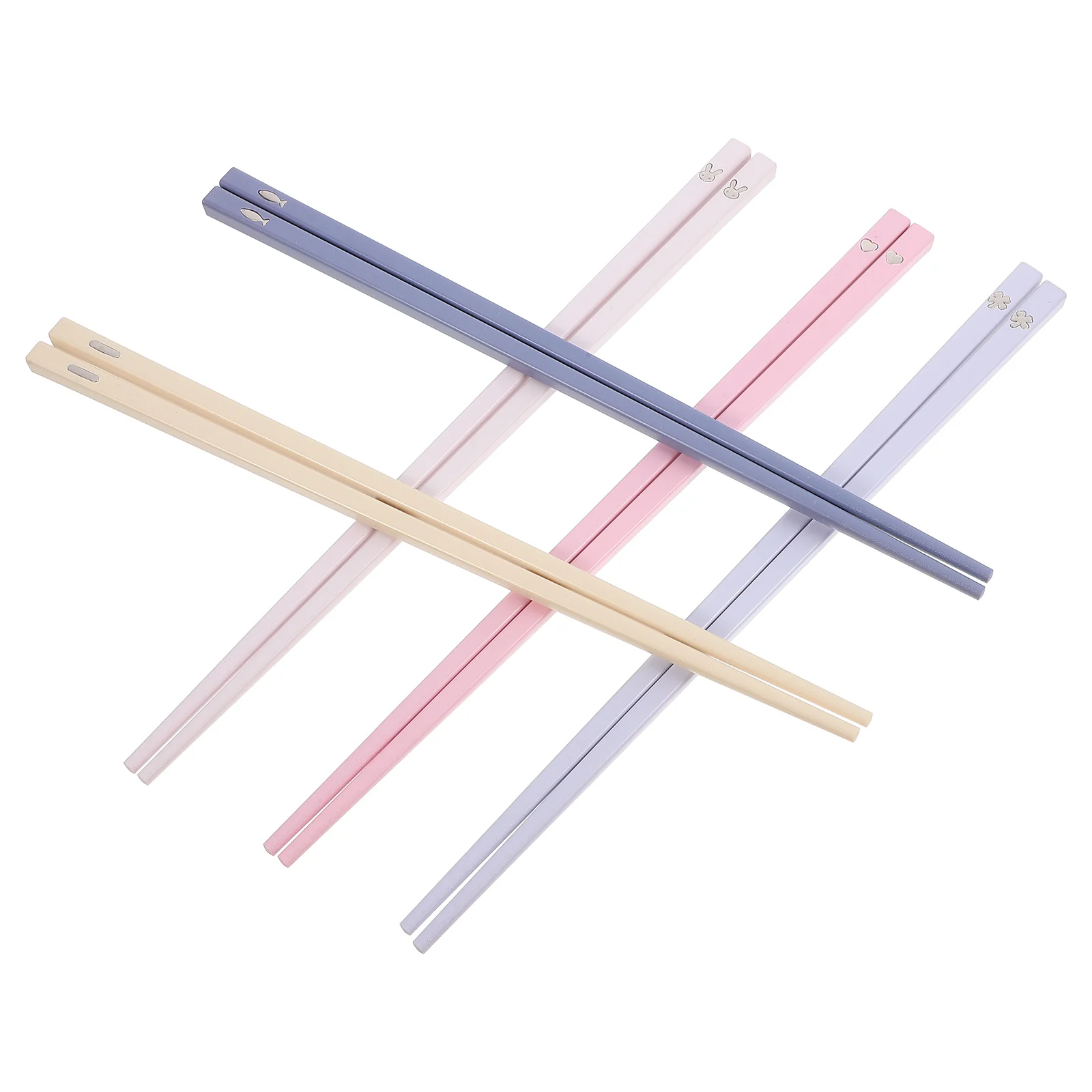 

5Pairs Alloy Chopsticks Set Smooth Finish Non-Slip Surface Heat-Resistant Reusable Kitchen Utensil for Daily Dining Casual