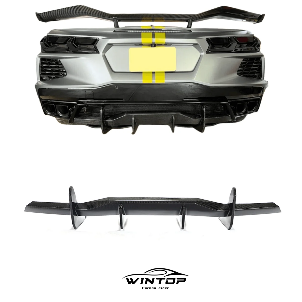 C8 carbon fiber tuning Rear Bumper Diffuser Lip for Chevrolet Corvette C8 Stingray 2020