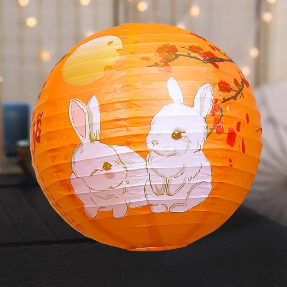 

Luminous Chinese Mid Autumn Lantern Traditional Portable Festival Antique Lantern Hanging Good Luck Round Paper Lantern New Year