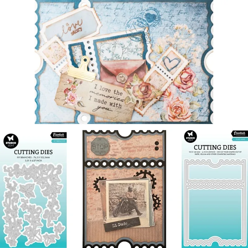 The Middle Connecting Part Is a Circle Cutting Dies Scrapbook Diary Decoration Stencil Embossing Template DIY Greeting Card