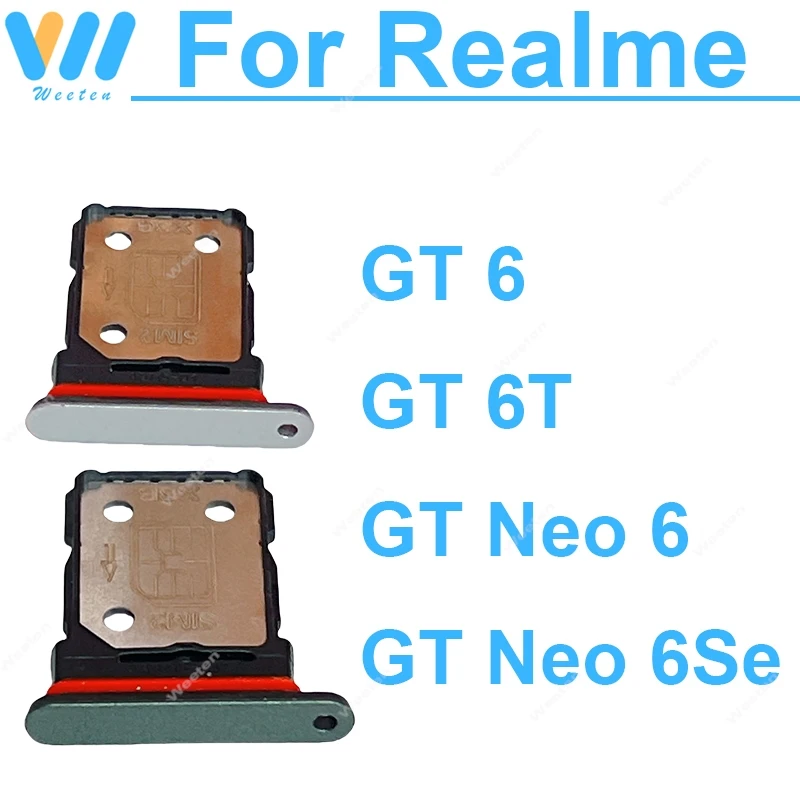 SIM Card Tray For Realme GT 6 GT 6T GT Neo 6 GT Neo 6Se Sim Card Slot SIM Card Reader Holder Replacement Repair Parts