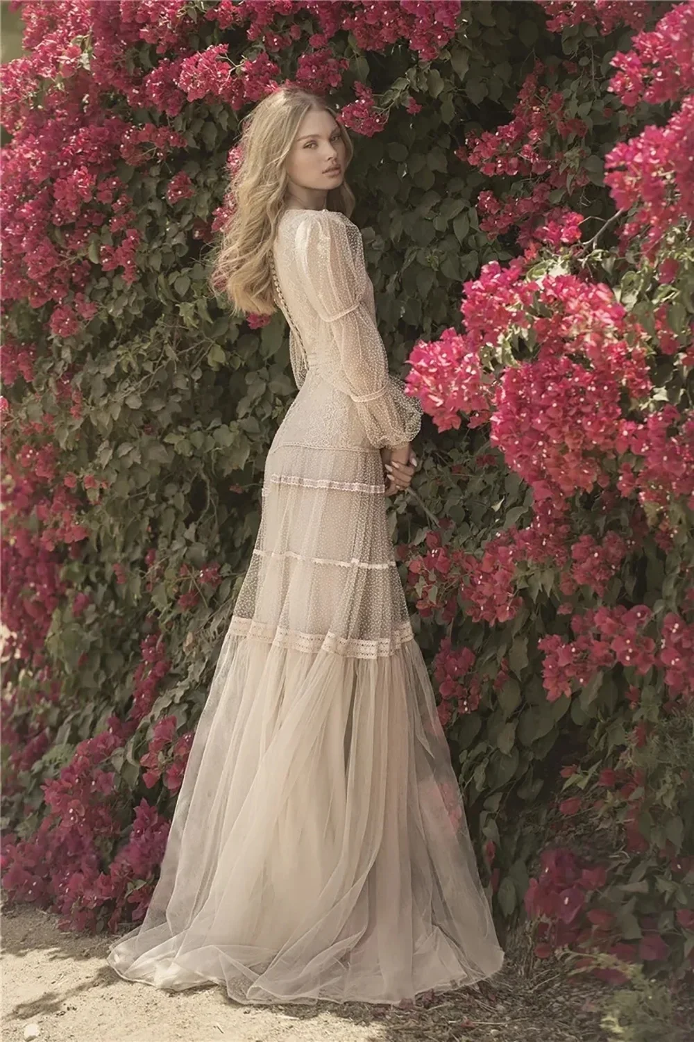 럭셔리 베이지 이브닝 가운 롱 퍼프 슬리브 레이스 튤 맥시 드레스 웨딩 드레스 여성용 정장 파티 드레스