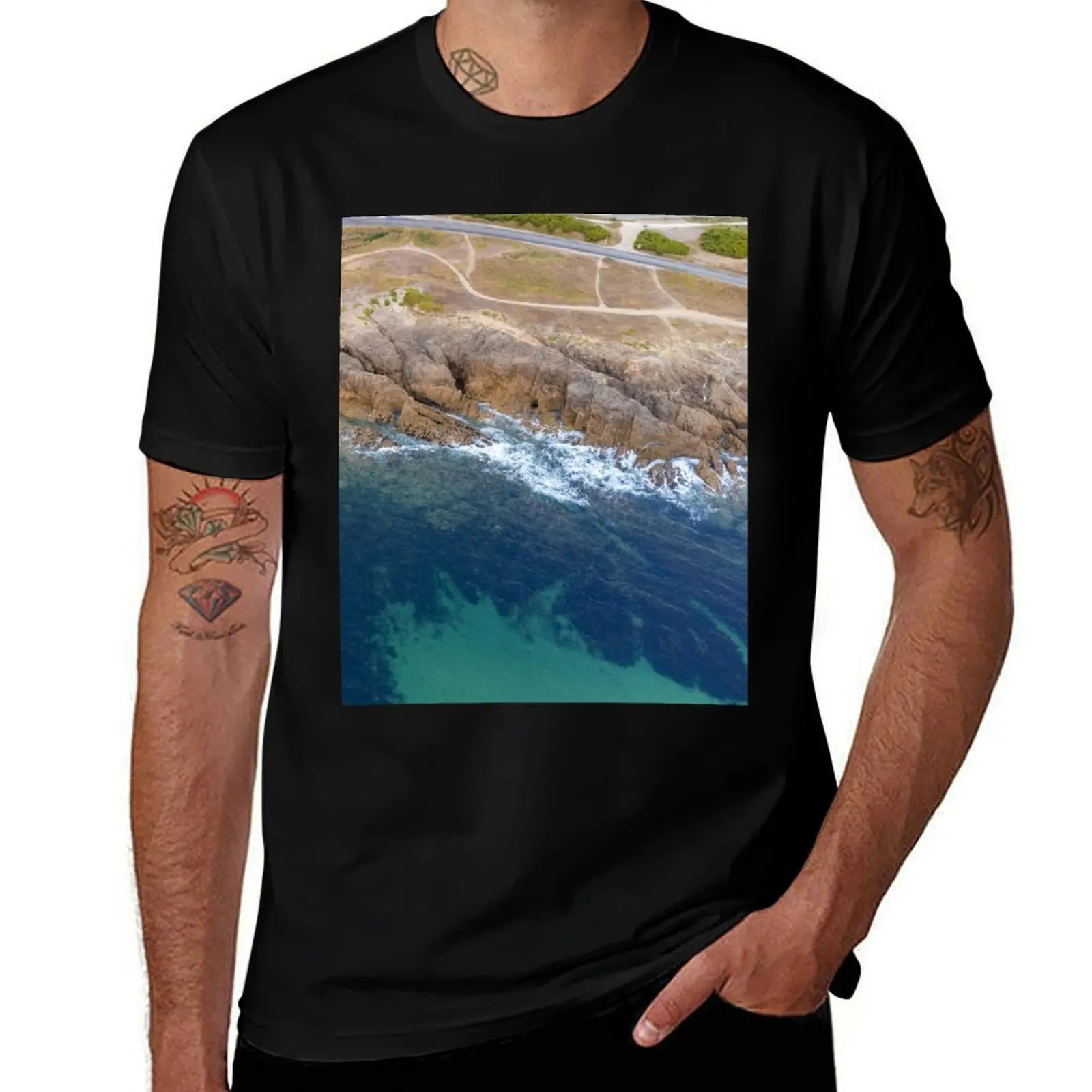 Camisas camisas vista C?te lujo Aerial de para camisa hombre t diseñador ajuste la camiseta hombre Sauvage slim coast t