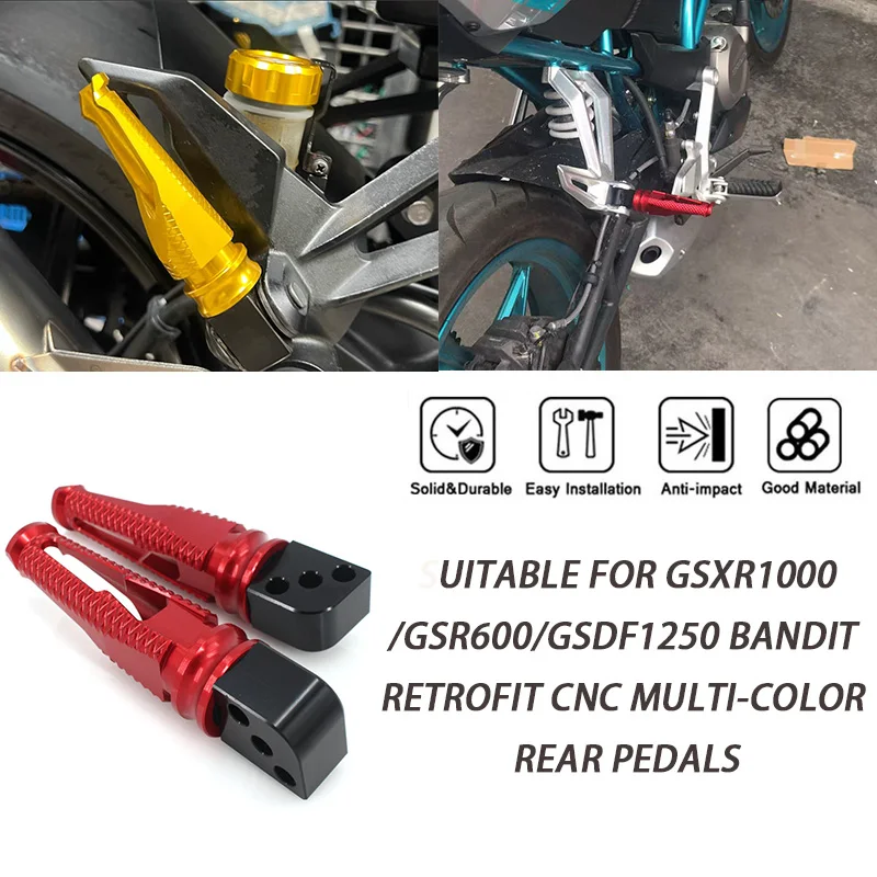 

Suitable for GSXR1000/GSR600/GSDF1250 Bandit retrofit CNC multi-color rear pedals