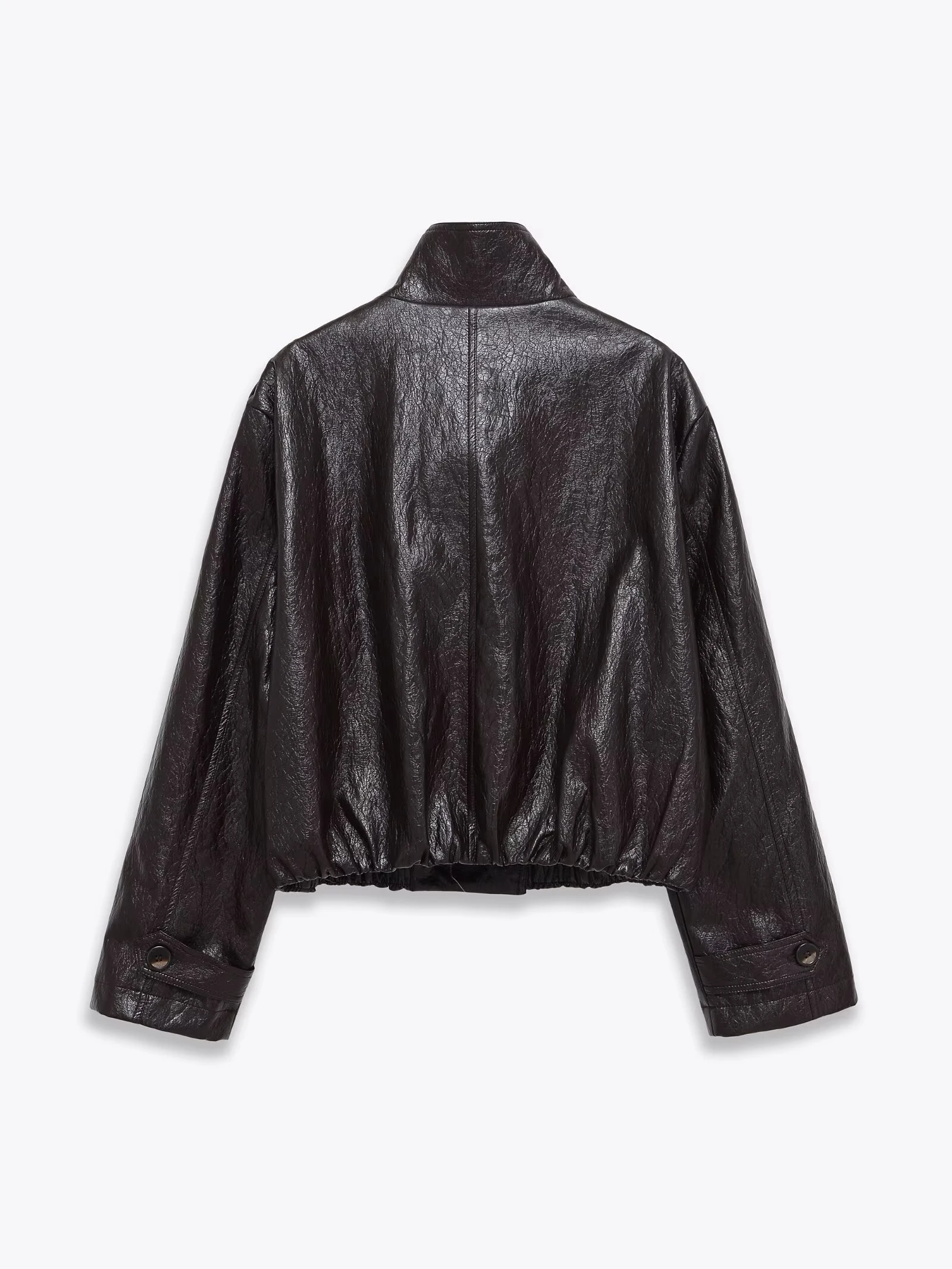 2025 Inverno Nuovo Retro Stand up Colletto Giacca in pelle doppio petto Giacca da moto corta da donna Moda Casual Top