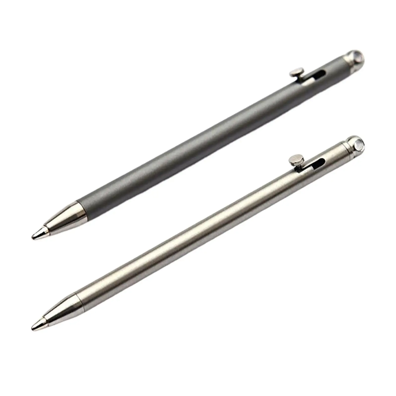 Titanium Alloy Ballpoint Pen Keychain Clip Portable Metal Pocket Pen for Camping Road Trip Gift