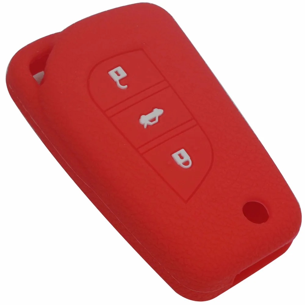 For Toyota Camry Highlander Corolla Prado Reiz Crown RAV4 Remote Fob 3 Buttons Silicone Cover Case Car Styling