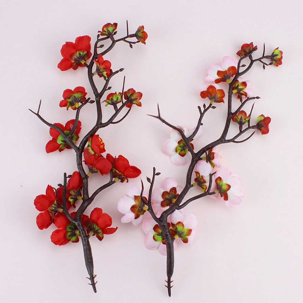 

6pcs Plum Blossom Cake Picks Plastic Cupcake Toppers for Birthday Wedding Holiday Party Decorations Lightweight Compact Size