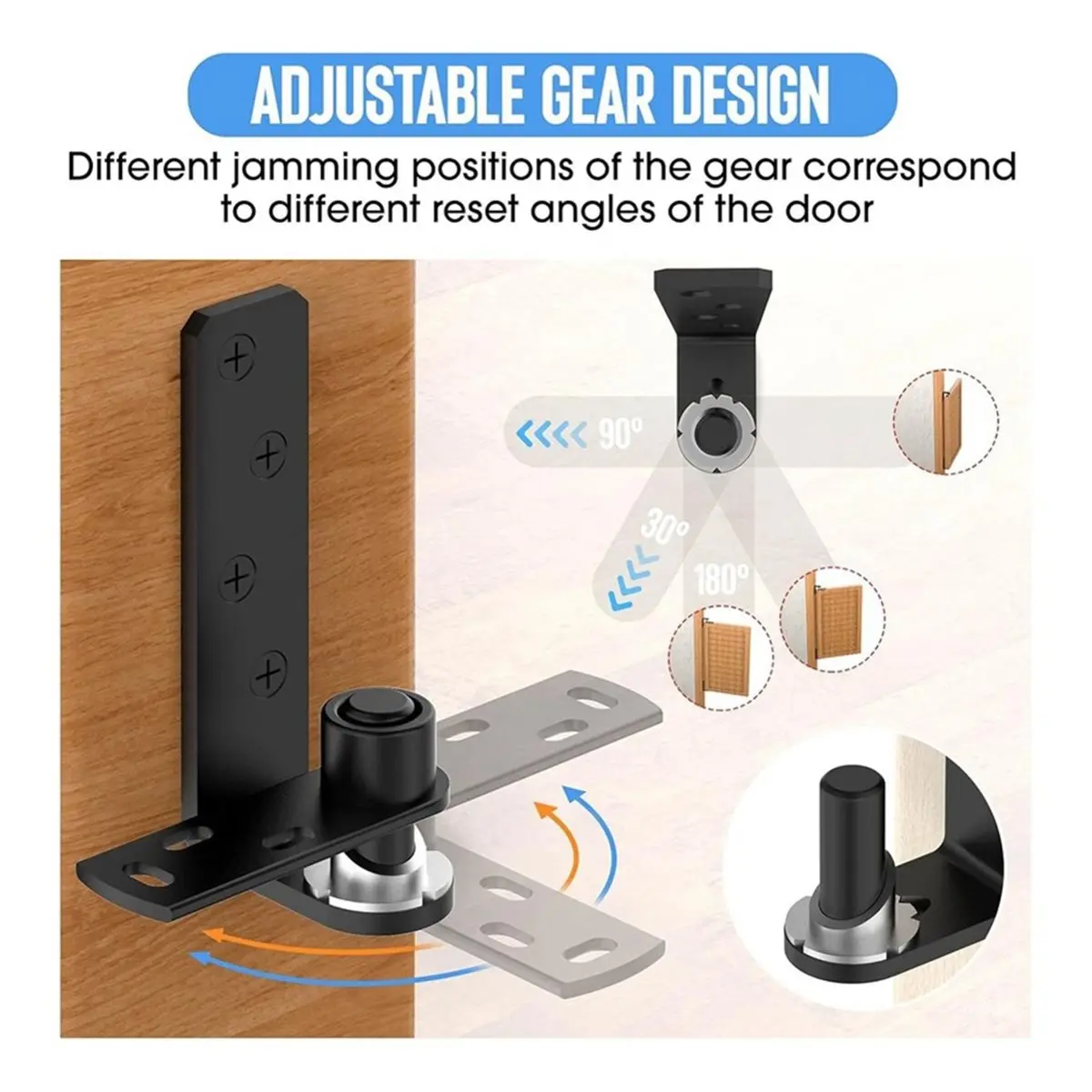 Home Tool Self Closing Saloon Door Hinges, 304 Stainless Steel Self-Return Dual Swing Cafe Hinges for Bar, Patio Large Black