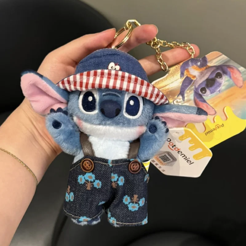 Original Disney Cute Stitch Interstellar Schlüsselanhänger Cartoon Anime Lilo & Stitch Puppe Anhänger Ornament Weihnachts- und Halloween-Geschenk