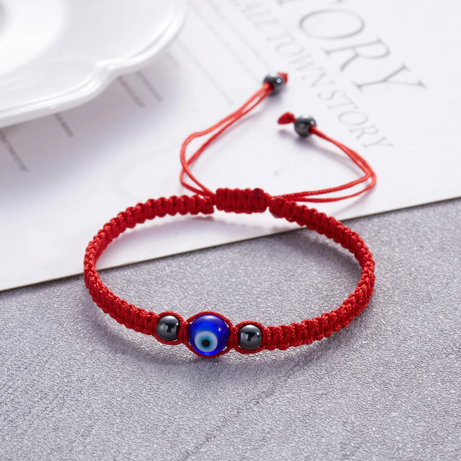 Turkish Blue Evil Eye Bracelet for Women Lucky Red Black Thread Rope Handmade Adjustable Bracelet Prayer Jewelry Gift for Friend