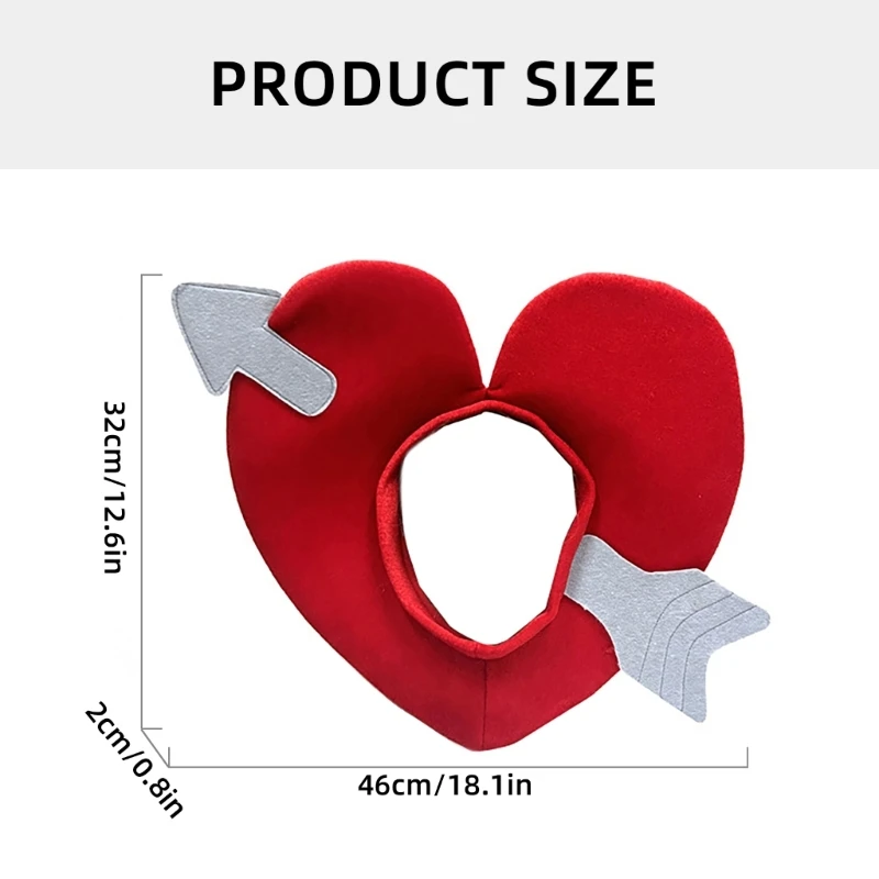 3D كيوبيد السهام القلب قبعة الحب القلب القبعات قبعة للكبار المرحلة الدعائم التبعي