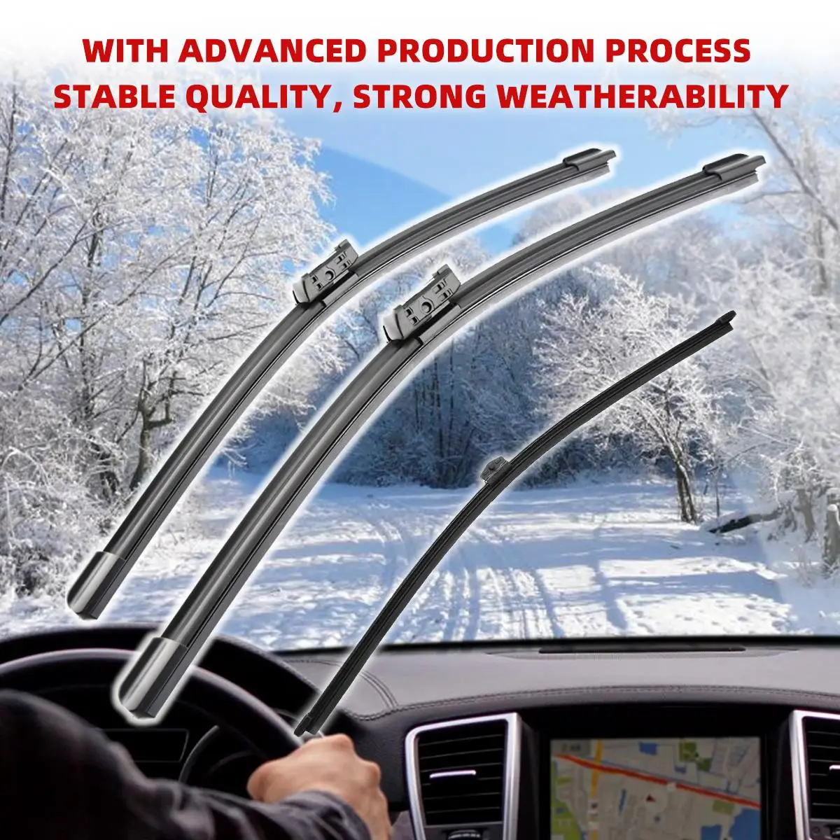 3PCS Car Wiper For Audi A4 B8 2009-2016 Front Rear Wiper Blades Brushes Auto Accessories 2009 2010 2011 2012 2013 2014 2015 2016