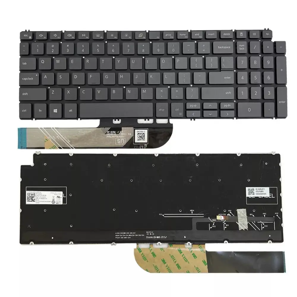 

US Laptop Keyboard for DELL ostro 5502 P102F 5590 15-7500 7590 15-5501