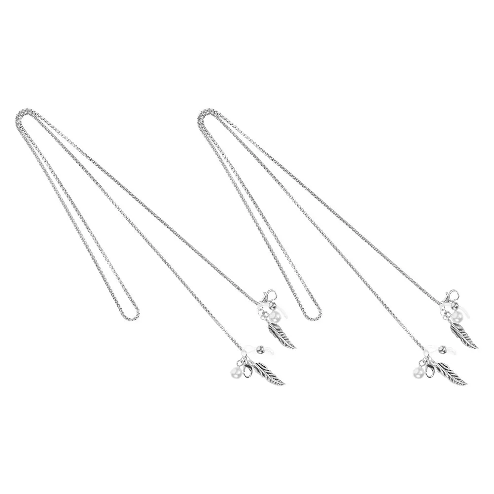 

2pcs Eyeglasses Rope Metal Chain for Men Women Stainless Steel Sunglasses Lightweight Portable Outdoor Glasses Holder Strap