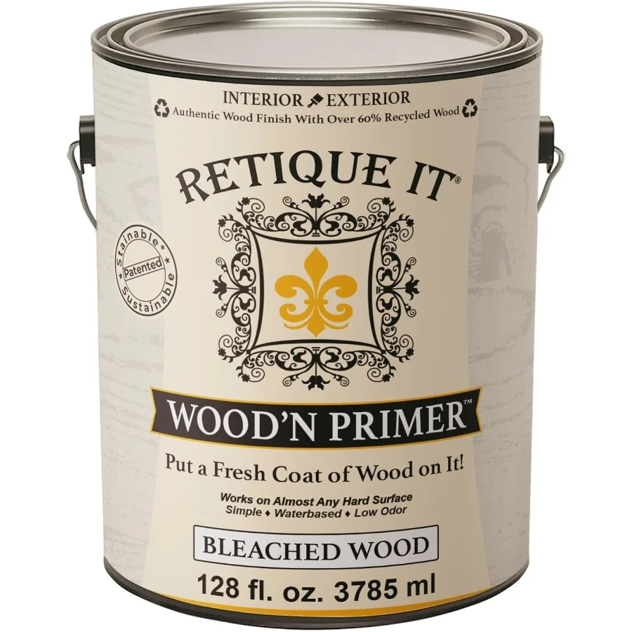 Wood'n Primer Verf het en vlek het Roestvrij houtvezelverf Gebleekt hout XLarge voor binnen- en buitenkant Houten oppervlakken Pr