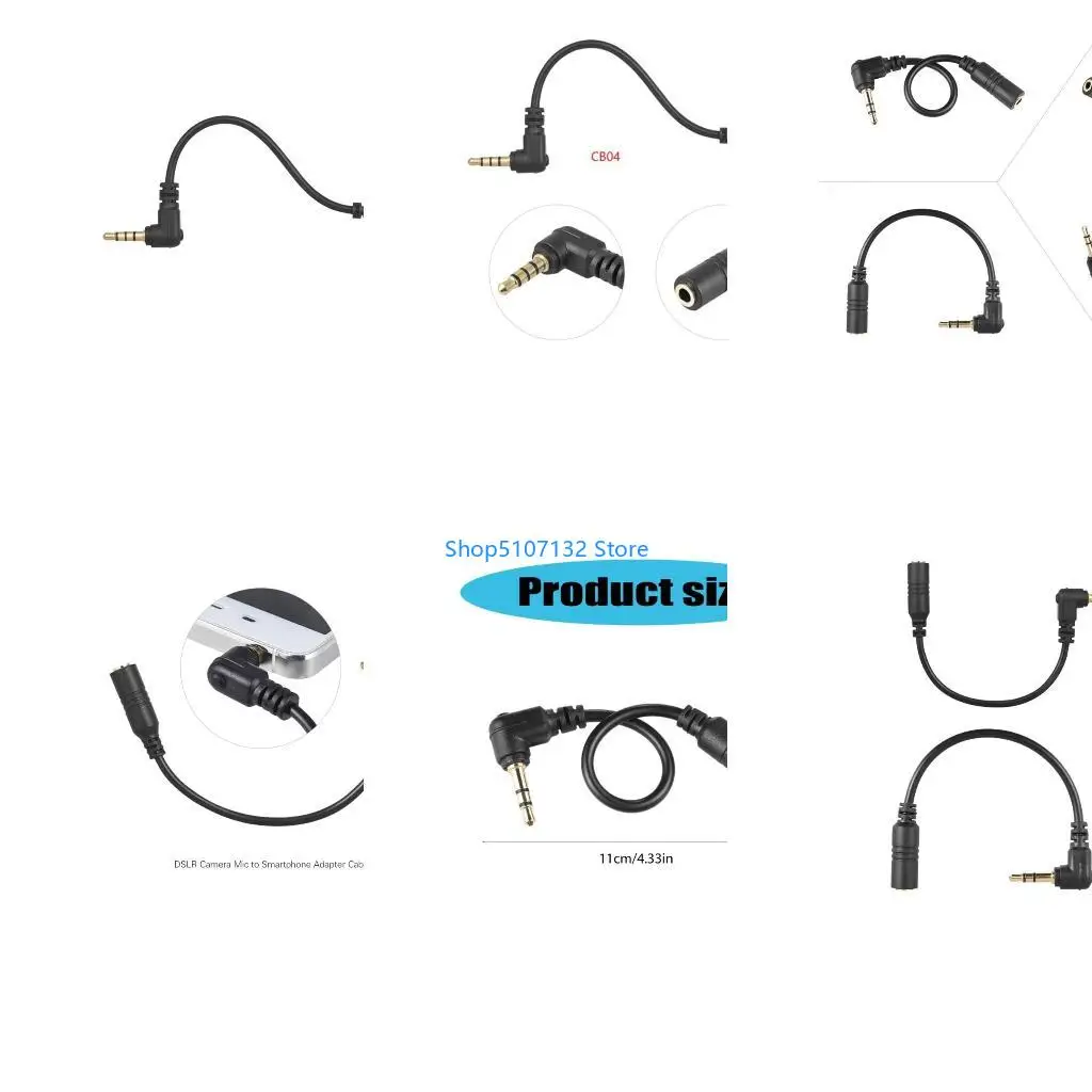 87HD 13cm Auditory Extension Cable 3.5mm to 3.5mm Extension for Smooth Connection
