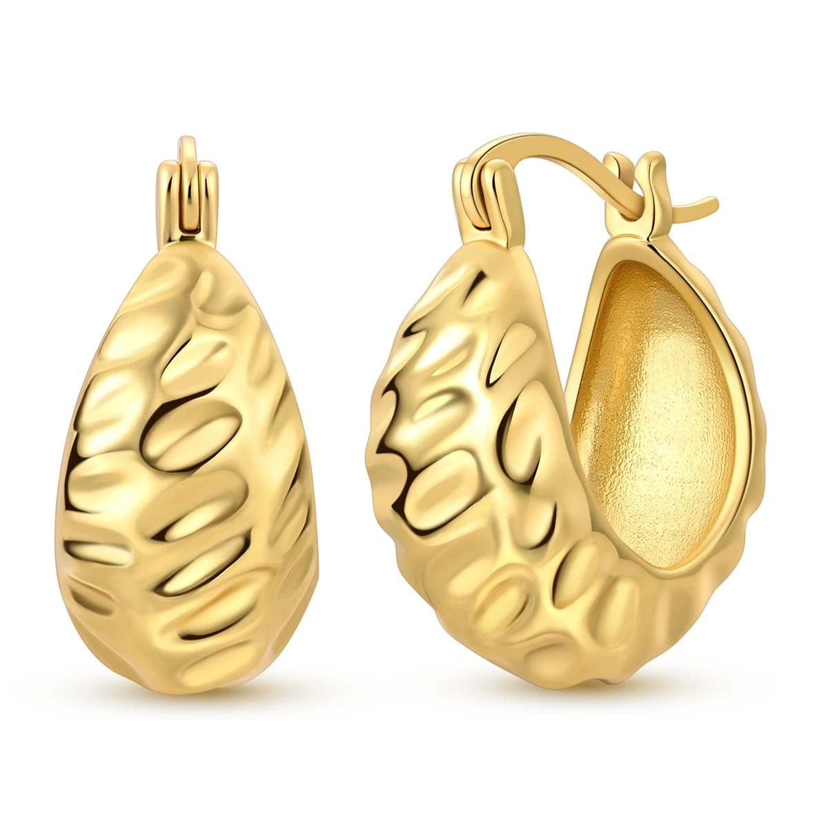 

Original 925 Sterling Silver Golden Hoop Earring For Woman Anniversary Wedding Jewelry Gift
