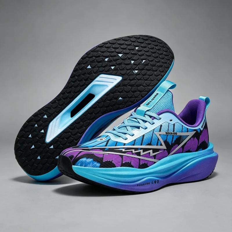 Men's Casual Comfortable Sports Running Shoes Breathable Marathon Athletic Sneakers Carbon Board Wear-Resistant Shock-Absorbing