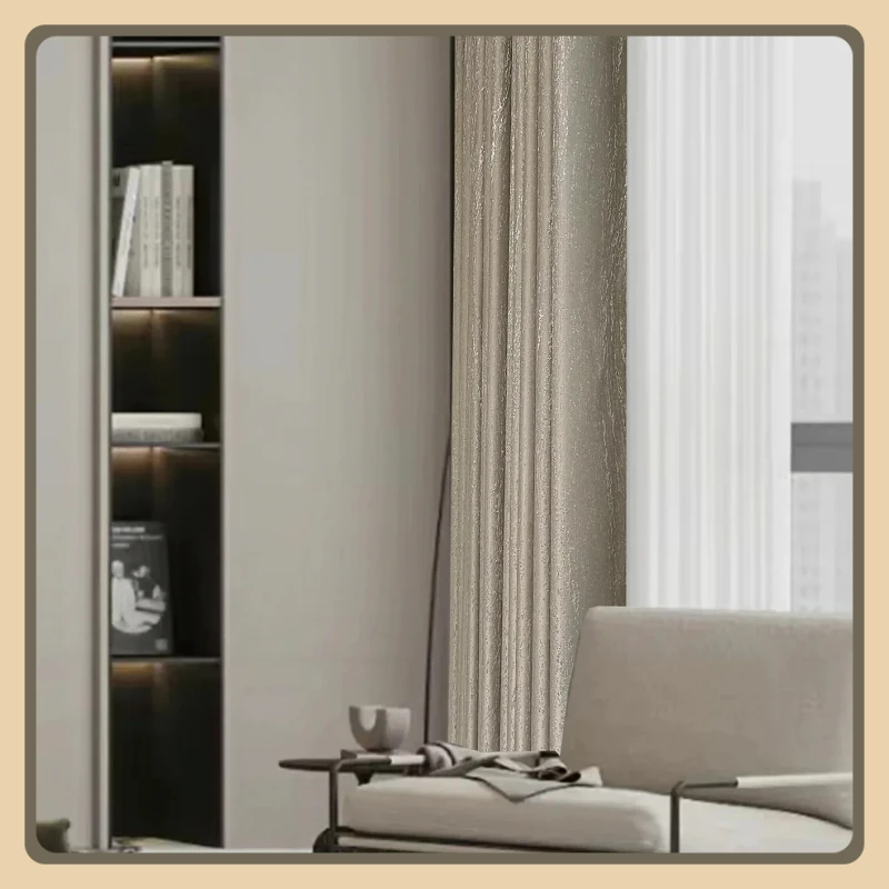 

Light Luxury Style European Fashion Imitation Silk Gold Jacquard Satin Pearlescent Texture High-end Curtains for The Living Room