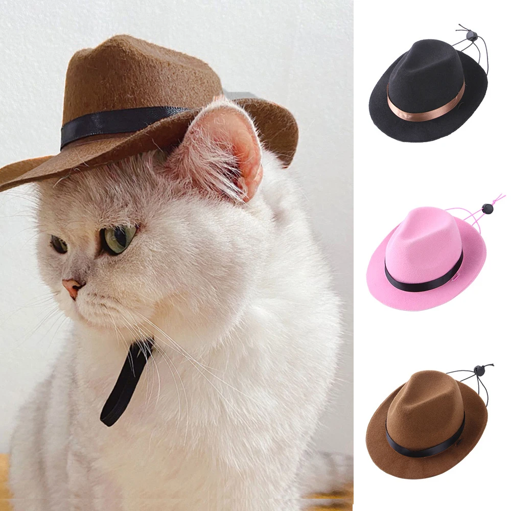 Pet Dog Cowboy Hat Headgear Cat Funny Headwear Costume Performance Photo Props Cosplay Accessories