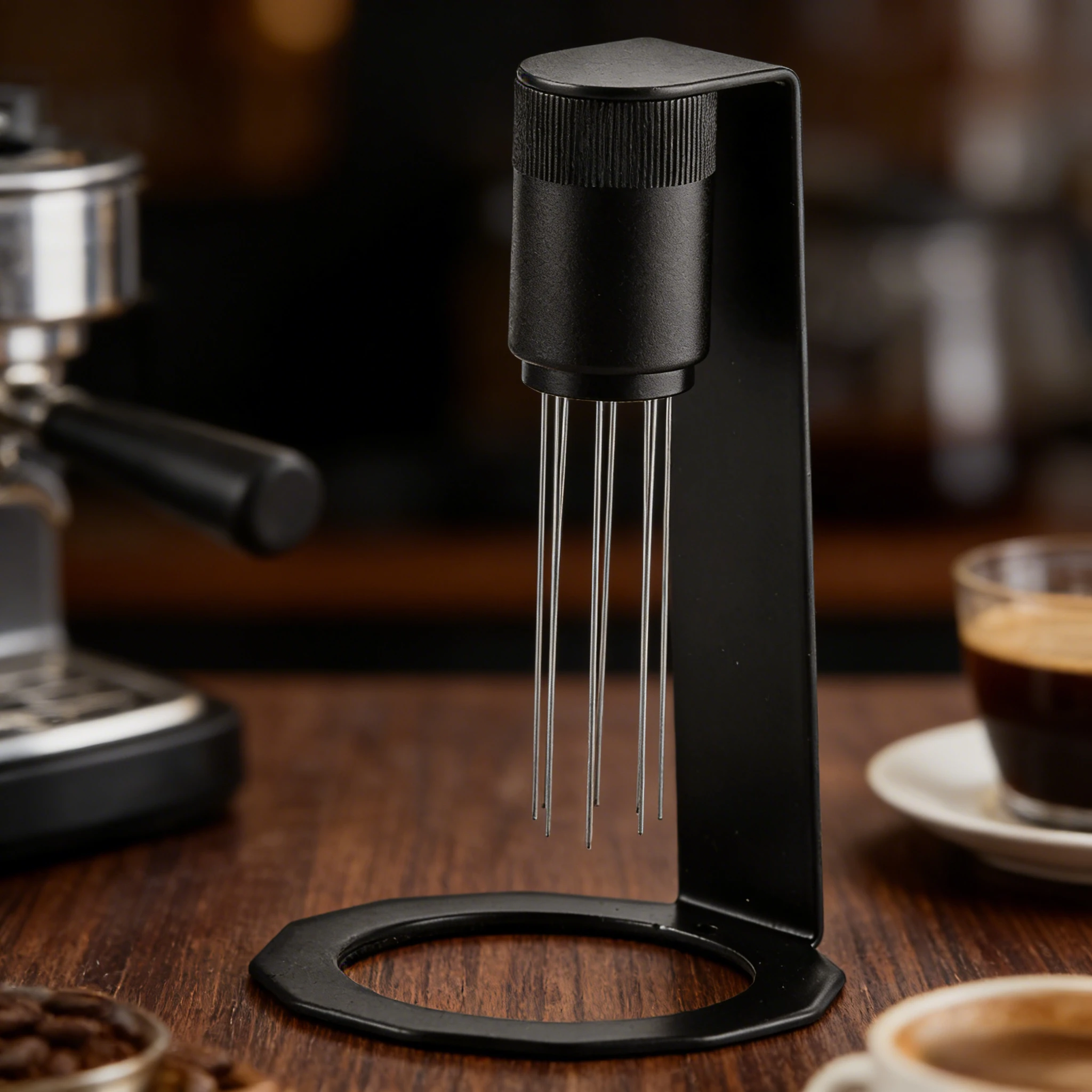 

Coffee Stirring Needle WDT Tool 304 Stainless Steel with Aluminum Alloy Magnetic Stand for Espresso Grounds Preparation