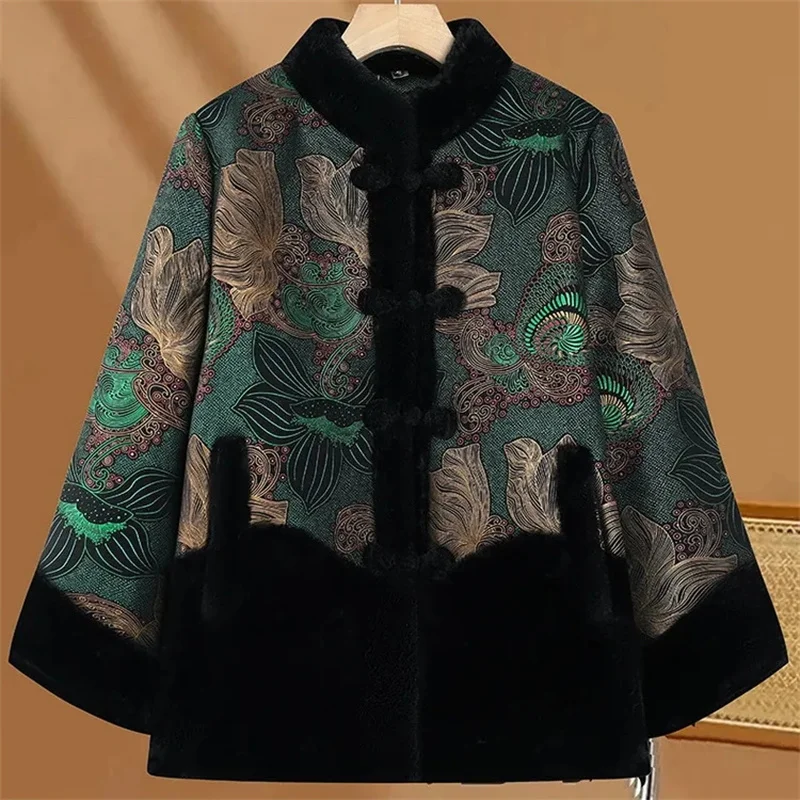 Winter Femme Thick Cotton Padded Tops 2025 Ladies Long Sleeved Down Cotton Jacket Middle Aged Mother Large Size 6XL Parkas Coat