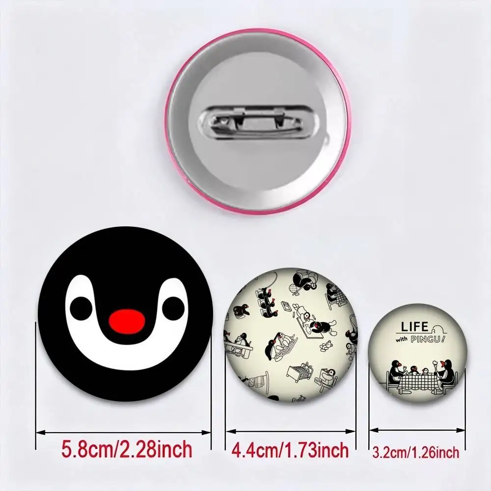 Cartoon Cute Pingu Penguin  25mm 32mm 44mm 58mm 75mm Brooches Badges Pins for Accessories Gift